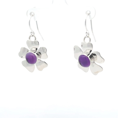 Artie Yellowhorse Jewelry Genuine Amethyst Sterling Silver Native American Earrings