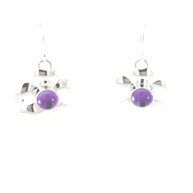 Artie Yellowhorse Jewelry Genuine Amethyst Sterling Silver Native American Earrings
