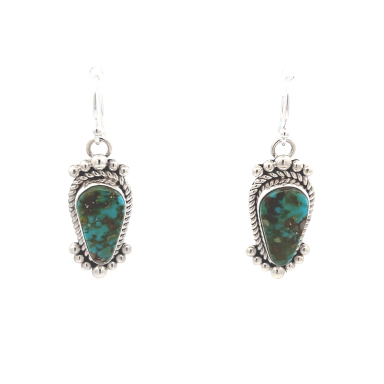 Artie Yellowhorse Jewelry Genuine Kingman Turquoise Sterling Silver Earrings
