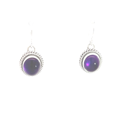 Artie Yellowhorse Jewelry Genuine Amethyst Sterling Silver Earrings