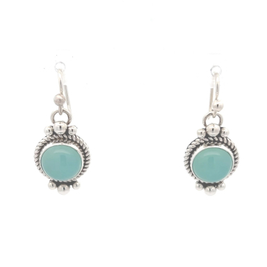 Artie Yellowhorse Native American Jewelry Genuine Chalcedony Sterling Silver Earrings