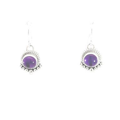 Artie Yellowhorse Jewelry Genuine Amethyst Sterling Silver Earrings