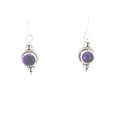 Artie Yellowhorse Jewelry Genuine Amethyst Sterling Silver Earrings