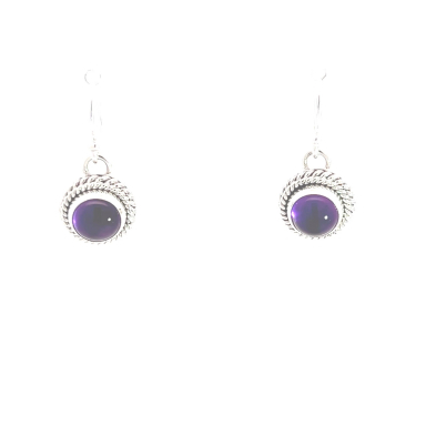 Artie Yellowhorse Jewelry Genuine Amethyst Sterling Silver Earrings