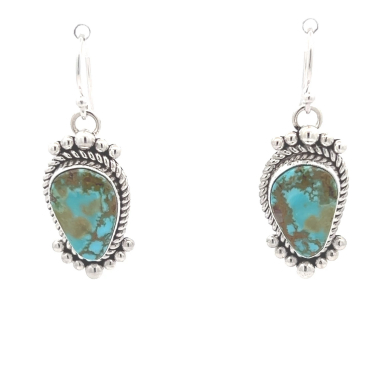 Artie Yellowhorse Jewelry Genuine Kingman Turquoise Sterling Silver Earrings