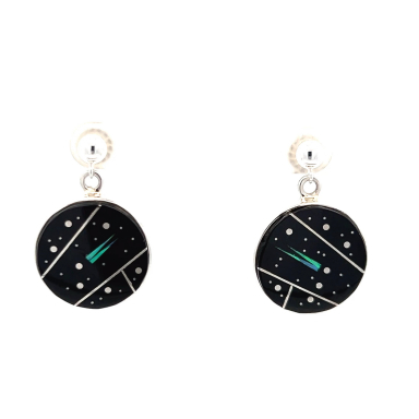 Calvin Begay Night Sky Sterling Silver Post Earrings
