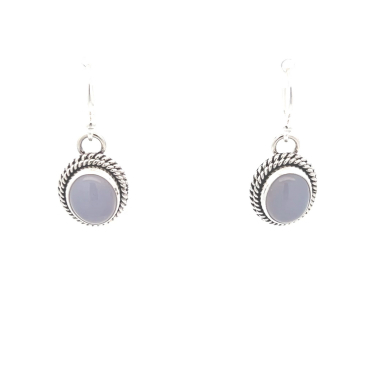 Artie Yellowhorse Native American Jewelry Genuine Chalcedony Sterling Silver Earrings