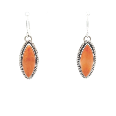 Artie Yellowhorse Native American Jewelry Genuine Spiny Oyster Shell Sterling Silver Earrings