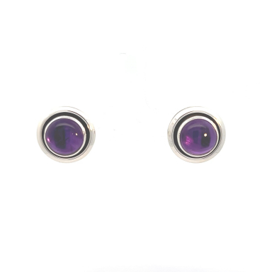 Artie Yellowhorse Jewelry Genuine Amethyst Sterling Silver Navajo Earrings
