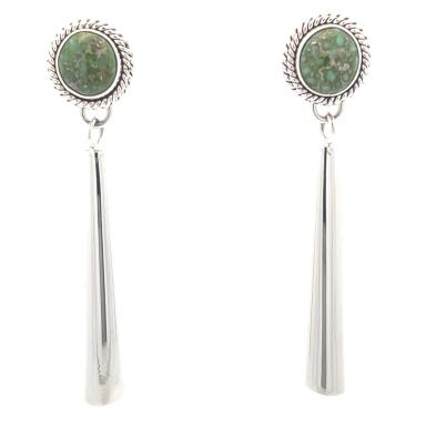 Artie Yellowhorse Genuine Sonoran Turquoise Sterling Silver Earrings
