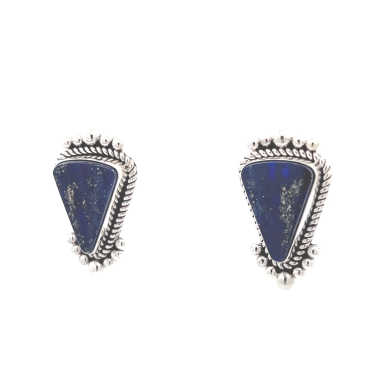 Artie Yellowhorse Genuine Blue Lapis Sterling Silver Earrings