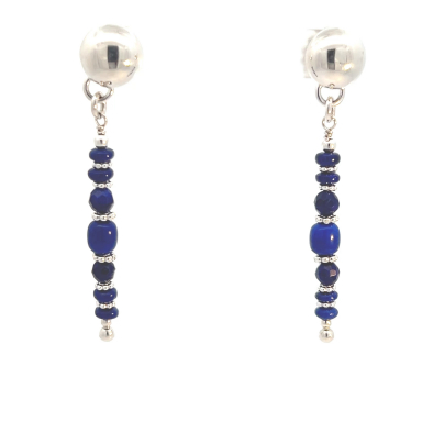 Artie Yellowhorse Jewelry Genuine Blue Lapis Sterling Silver Earrings