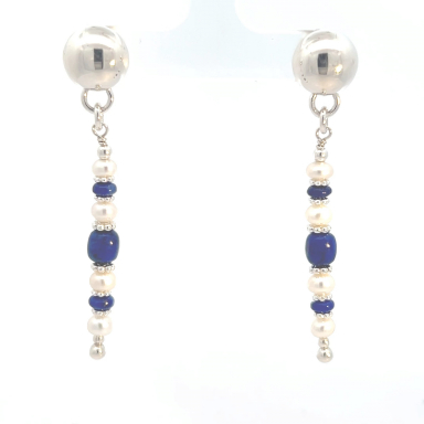 Artie Yellowhorse Jewelry Genuine Blue Lapis Sterling Silver Earrings