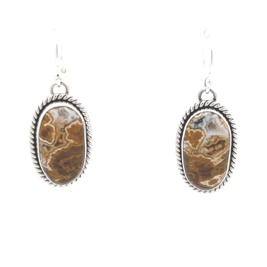 Artie Yellowhorse Native American Jewelry Genuine Ocean Jasper Sterling Silver Earrings