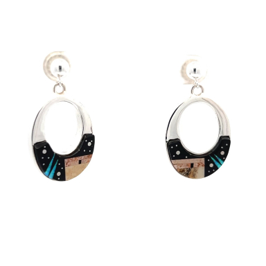 Navajo Artist Calvin Begay Starry Night in the Pueblo Earrings
