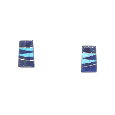 Calvin Begay Genuine Blue Lapis Sterling Silver Earrings