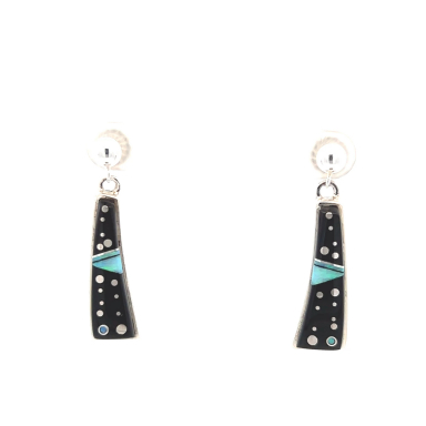 Calvin Begay Night Sky Sterling Silver Earrings
