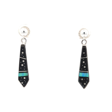 Calvin Begay Night Sky Sterling Silver Earrings