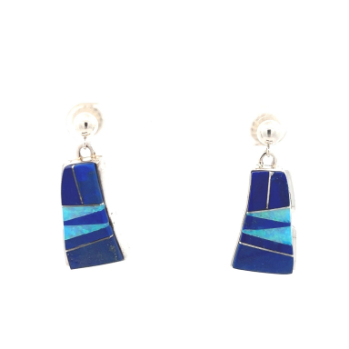 Calvin Begay Genuine Blue Lapis Sterling Silver Earrings