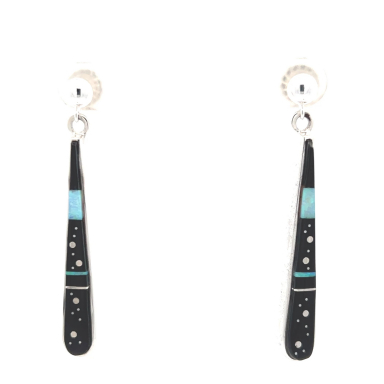 Calvin Begay Night Sky Sterling Silver Native American Earrings