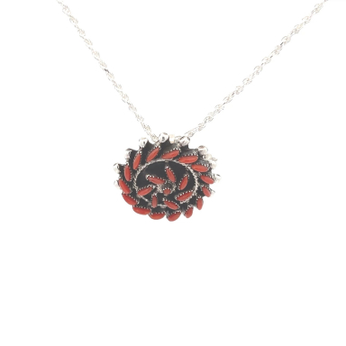 Zuni Indian Jewelry Genuine Coral Sterling Silver Pin/Pendant