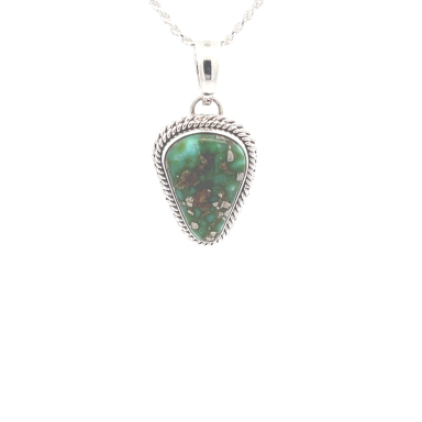 Artie Yellowhorse Jewelry Genuine Sonoran Turquoise Sterling Silver Native American Pendant