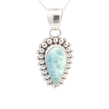 Artie Yellowhorse Jewelry Genuine Larimar Sterling Silver Pendant