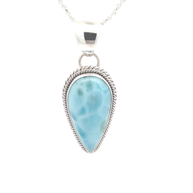Artie Yellowhorse Jewelry Genuine Larimar Sterling Silver Pendant