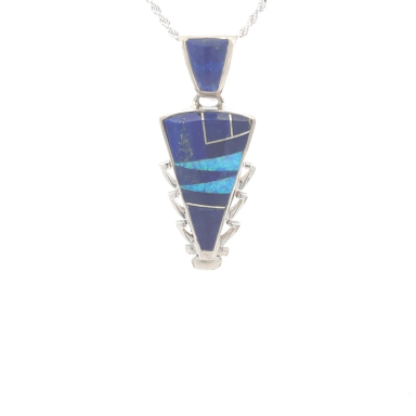 Calvin Begay Genuine Blue Lapis Sterling Silver Pendant