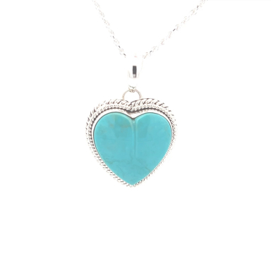 Artie Yellowhorse Jewelry Genuine Kingman Turquoise Sterling Silver Pendant