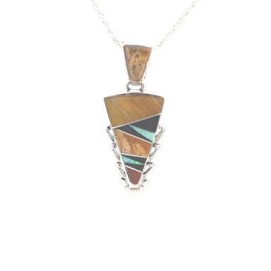 Navajo Artist Calvin Begay Jewelry Genuine Picture Jasper Sterling Silver Pendant