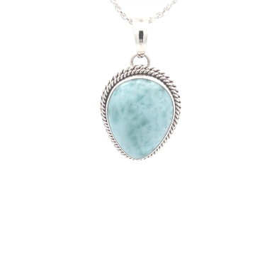 Artie Yellowhorse Genuine Larimar Sterling Silver Pendant