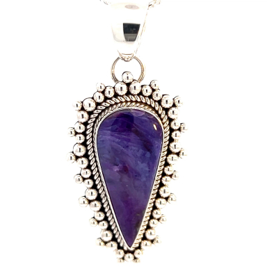 Artie Yellowhorse Jewelry Genuine Sugilite Sterling Silver Pendant