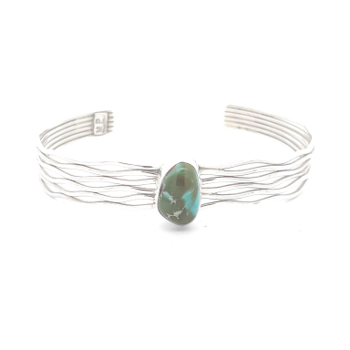 Genuine Cheyenne Turquoise Sterling Silver Branch Bracelet