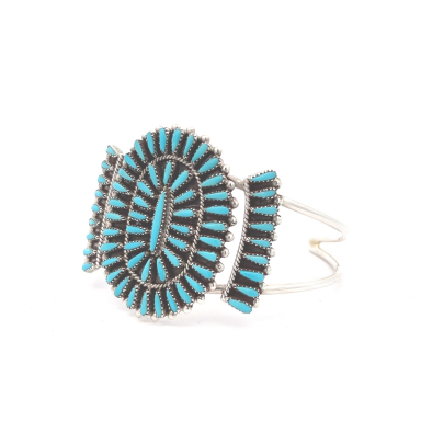 Zuni Indian Sleeping Beauty Turquoise Sterling Silver Bracelet