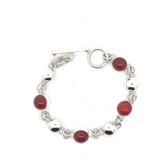 Artie Yellowhorse Jewelry Genuine Carnelian Sterling Silver Navajo Bracelet