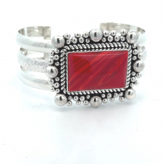 Artie Yellowhorse Jewelry Genuine Rosarita Sterling Silver Rising Sun Bracelet