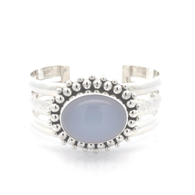 Artie Yellowhorse Jewelry Genuine Chalcedony Sterling Silver Native American Bracelet