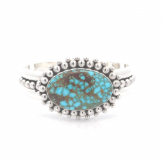 Artie Yellowhorse Jewelry Genuine Kingman Web Turquoise Sterling Silver Bracelet