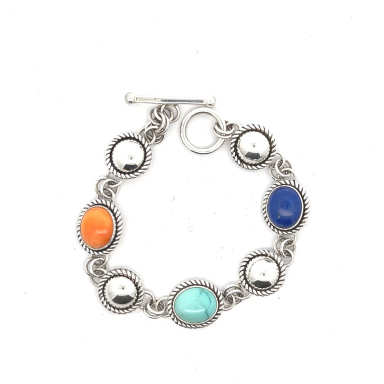 Navajo Artist Artie Yellowhorse Jewelry Genuine Gemstones Sterling Silver Bracelet