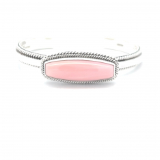 Artie Yellowhorse Jewelry Genuine Pink Conch Sterling Silver Native American Bracelet