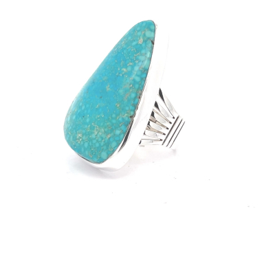 Genuine Bird's Eye Kingman Turquoise Sterling Silver Ring