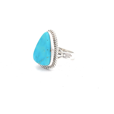 Navajo Jewelry Genuine Blue Kingman Turquoise Ring