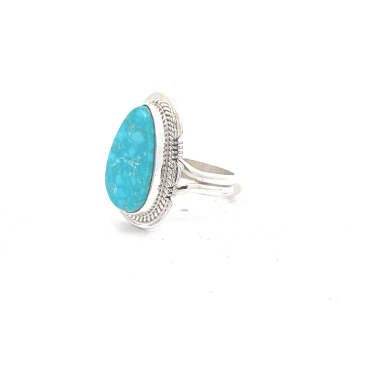 Genuine Blue Kingman Turquoise Native American Ring