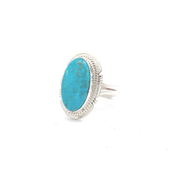 Native American Jewelry Genuine Kingman Turquoise Sterling Silver Ring
