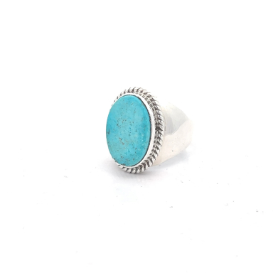 Genuine Bluebird Turquoise Sterling Silver Native American Ring