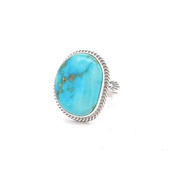 Genuine Sonoran Turquoise Sterling Native American Ring