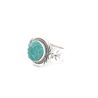 Genuine White Water Turquoise Sterling Silver Navajo Ring