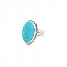 Genuine Kingman Turquoise Sterling Silver Ring
