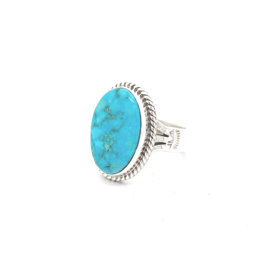 Genuine Kingman Turquoise Sterling Silver Ring